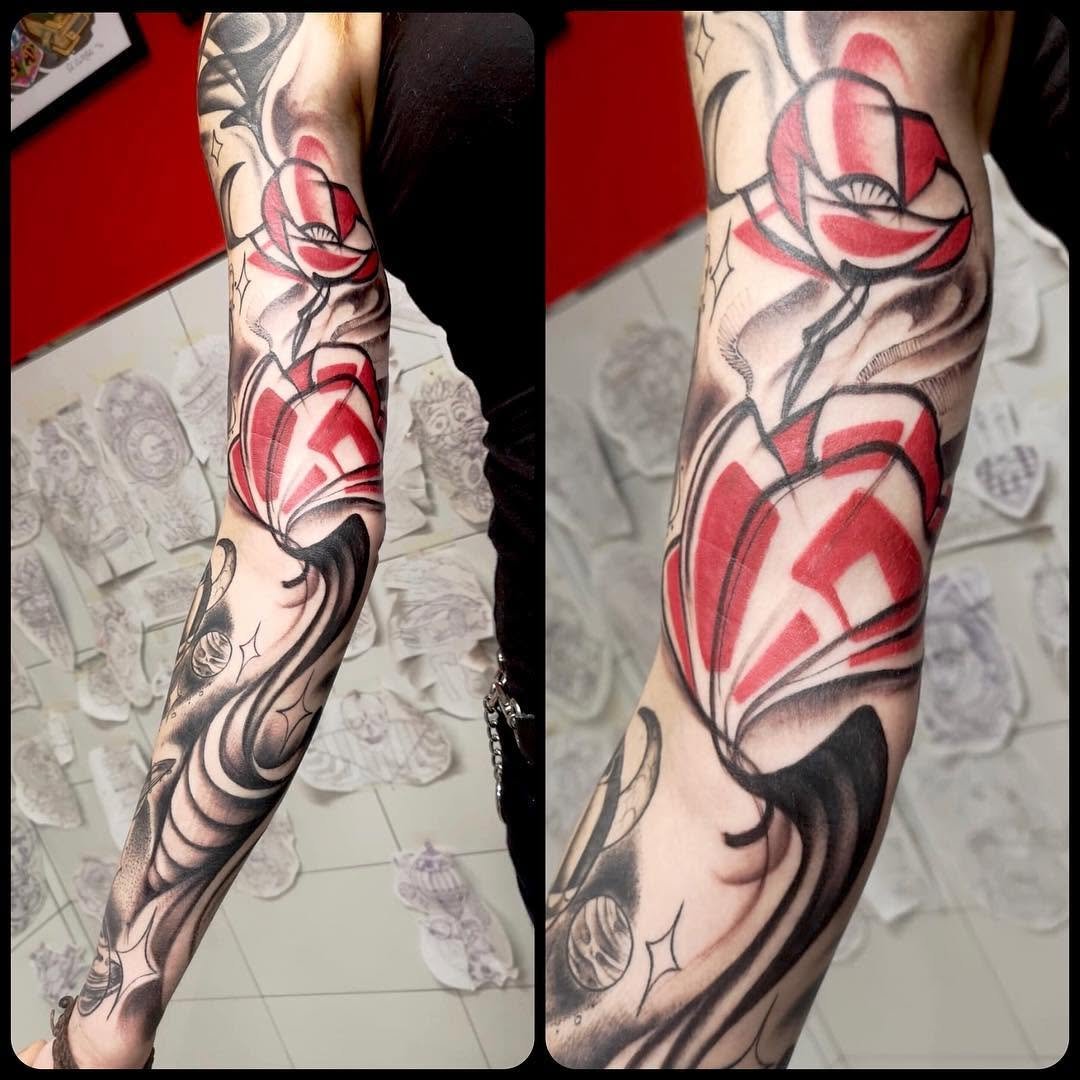 Amapolas en TrashPolka amapolastrashpolka color colortattoostat ingfreehand sleevetattoosevilla doshermanas doshermanastattoomartink_tattoo donedesign tbtsvq