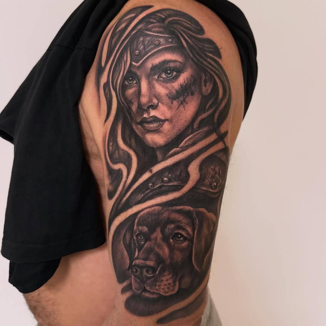 Guerrera y perro