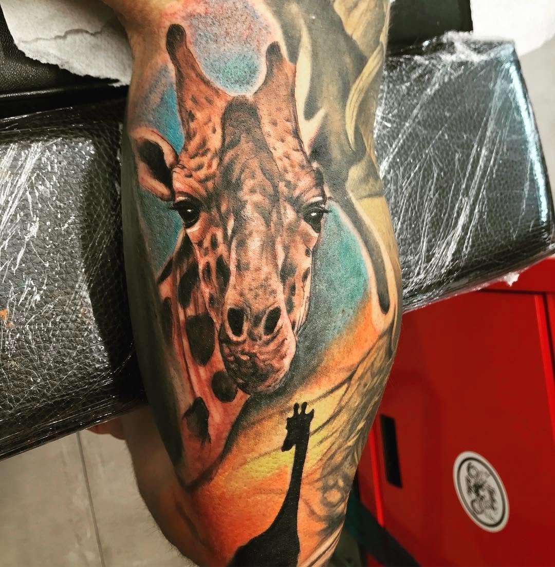Jirafas giraffe jirafa animalesanimalsfreeanimalsanimalesstatrealismtattoo realismdoneing eders