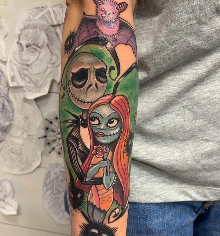 Tatuaje profesional en estudio MartinK Tattoo Jack Skellington