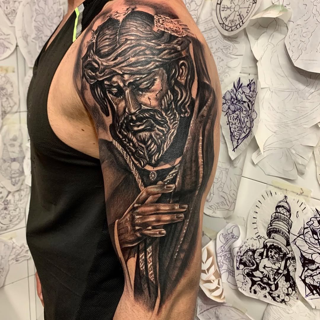 Cristo de los Gitanos de semana santa, tatuaje religioso