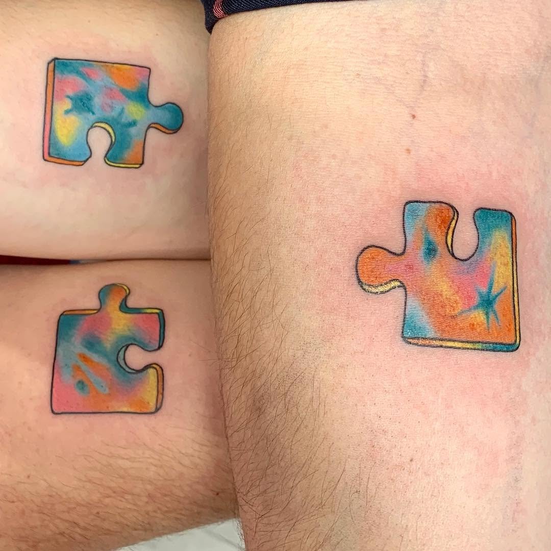 tres piezas para un puzzle. puzzlecolortattooslittletattoocolorsgirlsedgirls instatattoocooltattoos